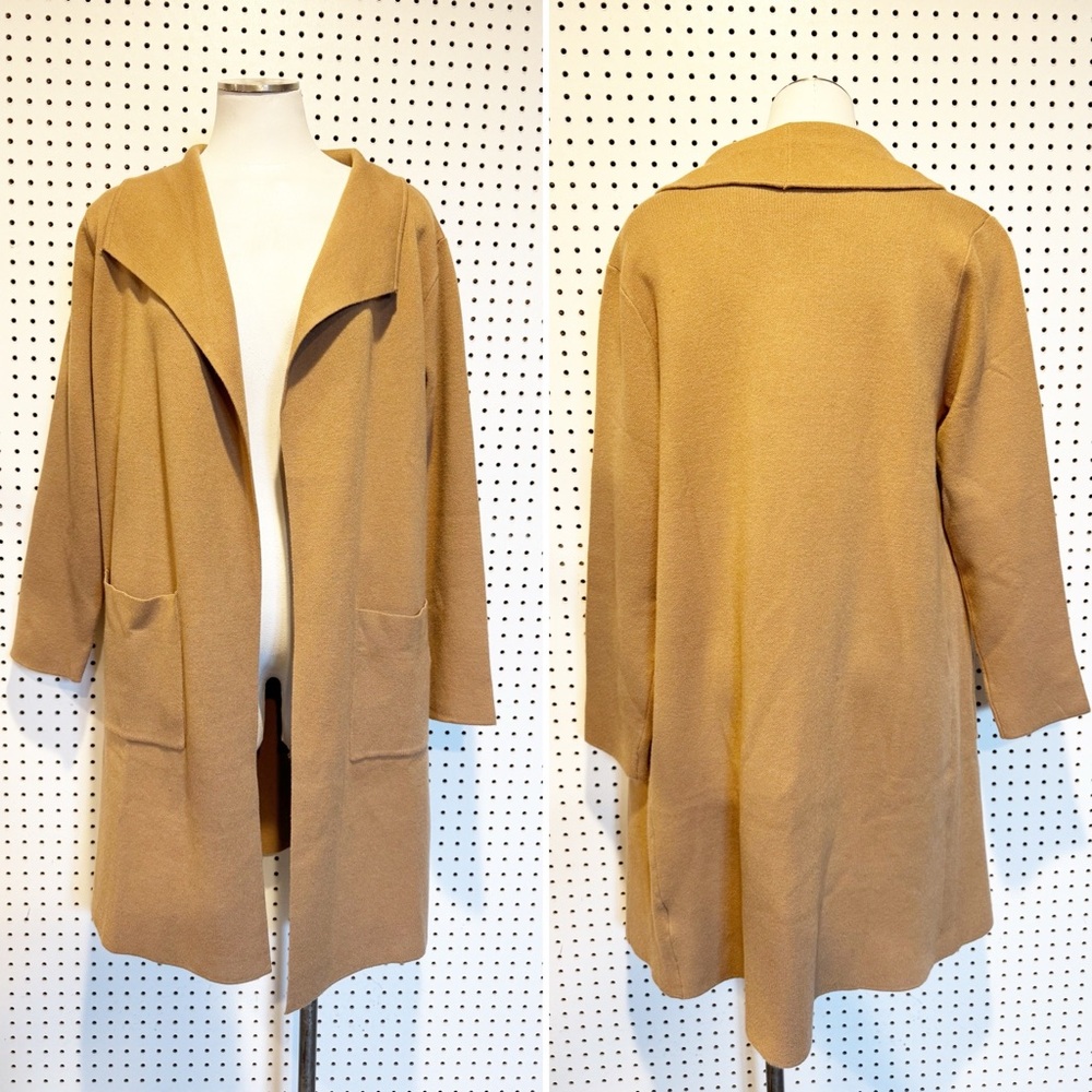 NYLAND | NWT Boutique Brand Camel Tan Open Front Cardigan Sz.‎ S